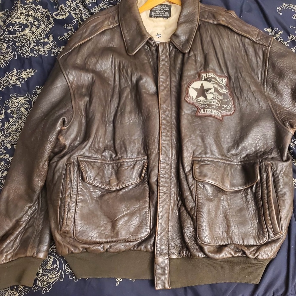 Avirex Brown Leather Bomber Jacket
